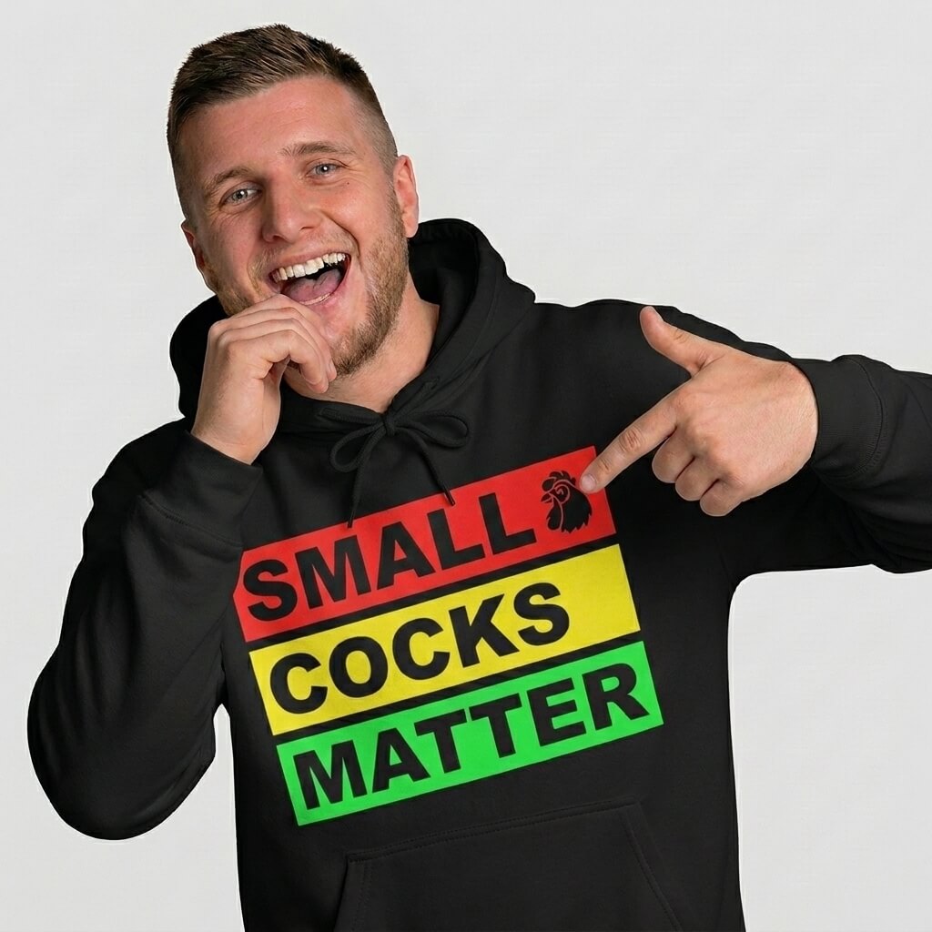 Small Cocks Matter Funny Pun Hoodie - Black
