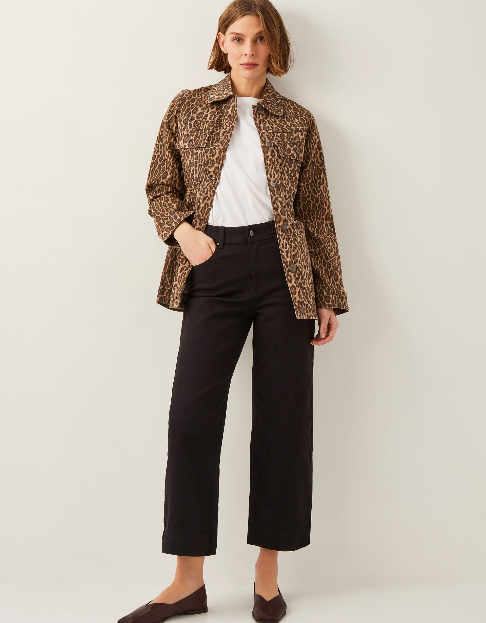 Hallie Regular Crop Wide Leg Jeans Black