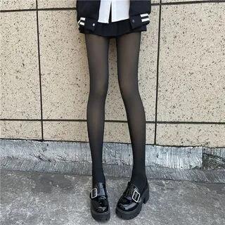 Sheer Tights Stirrup Leggings Padded - Stirrup - Black - g