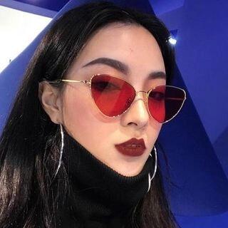 Retro Sunglasses Gold Frame - Pink & Green