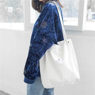 Appliqued Corduroy Tote Bag Pink