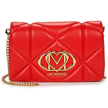 Love Moschino EMBOSSED QUILTED JC women's Shoulder Bag in Red