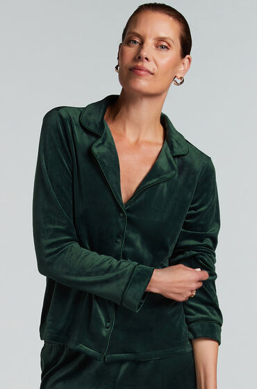 Hunkemöller Velours Long-Sleeved Jacket Green