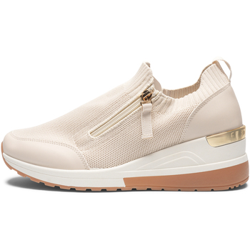 Truffle Collection High Top Round Toe Wedge Sneakers women's Shoes Trainers in Beige