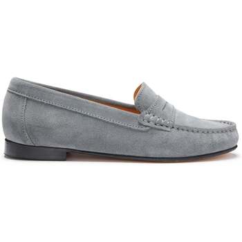 Hugs & Co. Women's Penny Loafers Leather Sole, slate grey suede women's Loafers Casual Shoes in multicolour