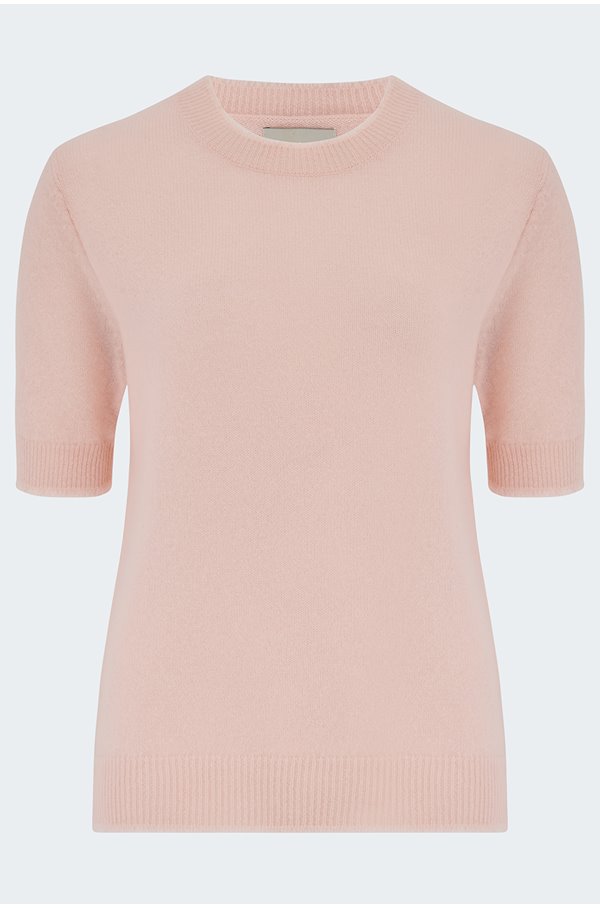 Jumper - Distressed Knit Shirt in Powder Puff