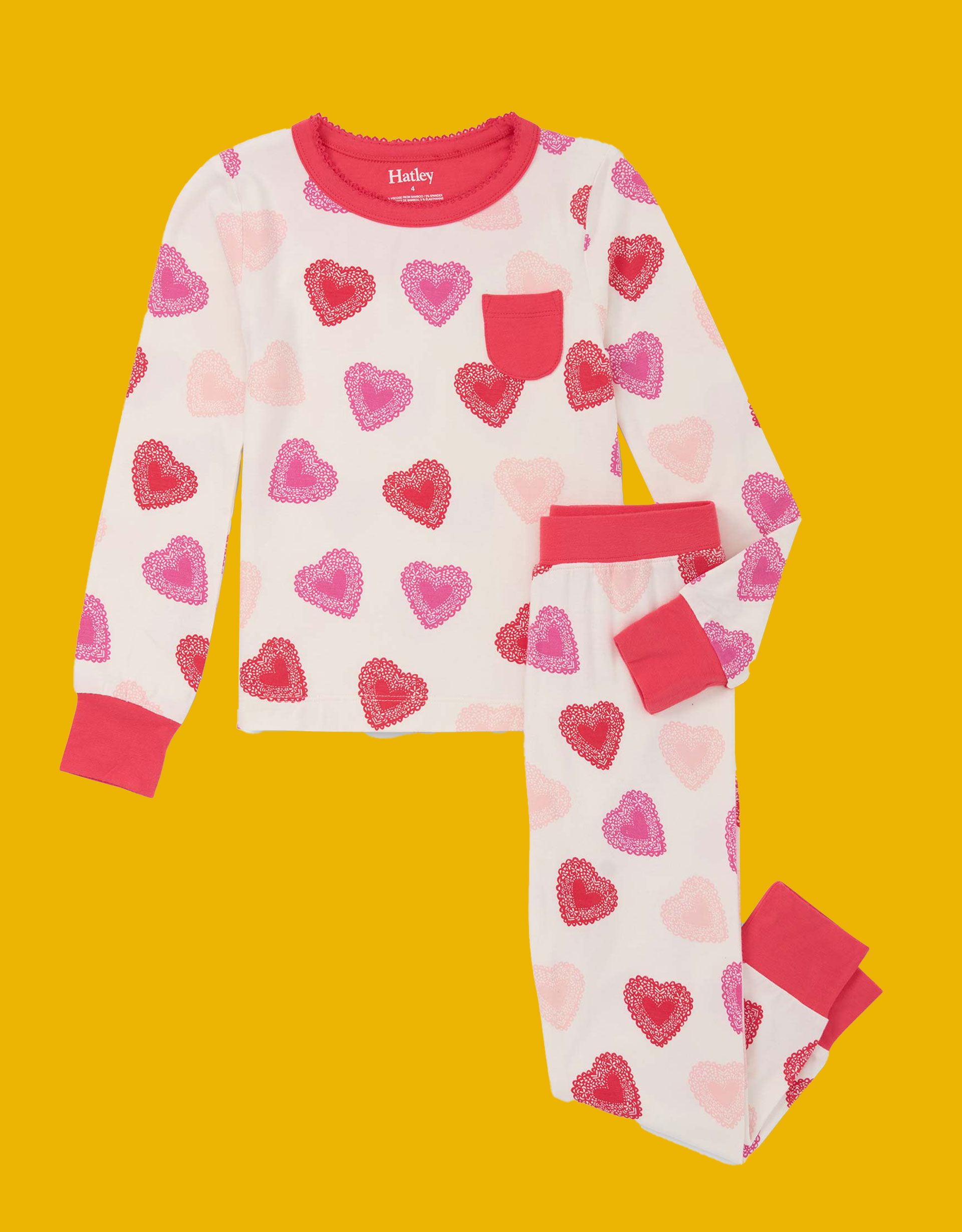Hatley Heart Print Long Pyjamas Set Multi