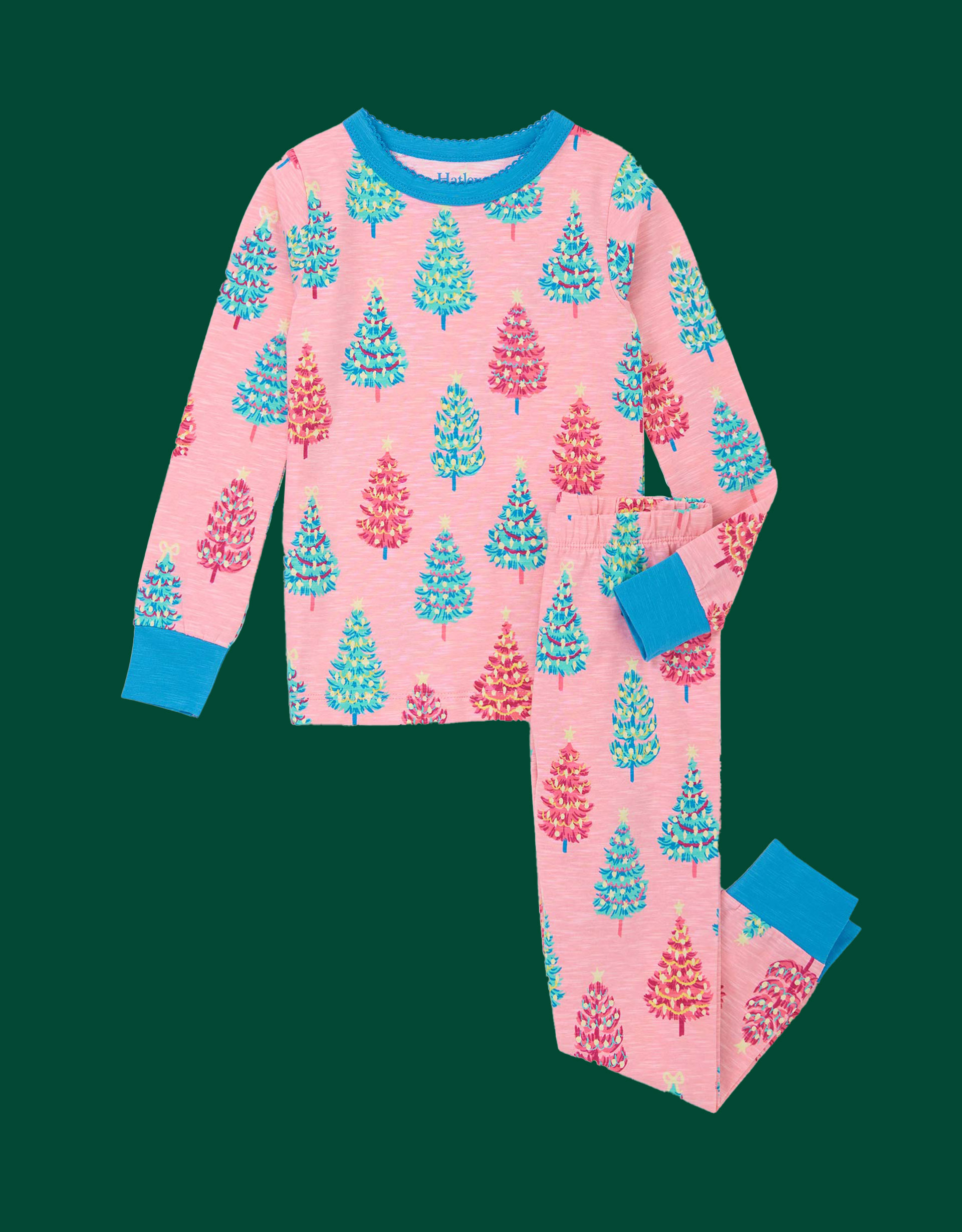 Hatley Christmas Tree Print Long Pyjamas Set Multi