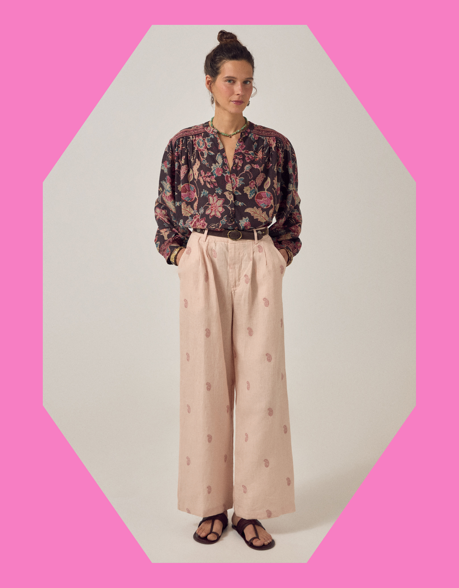 Maison Hotel Luna Paisley Print Blouse Black