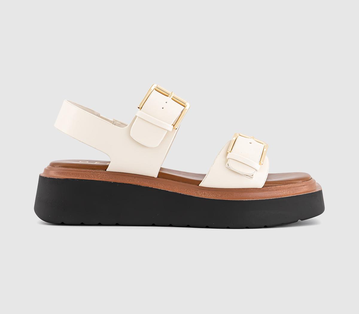OFFICE Womens Maple Buckle Slingback Platform Sandals Off White