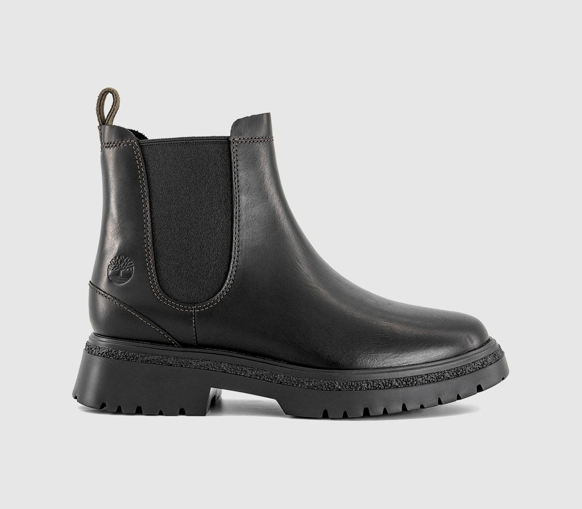 Timberland Womens Cambria Valley Mid Chelsea Boots Black Full Grain Leather