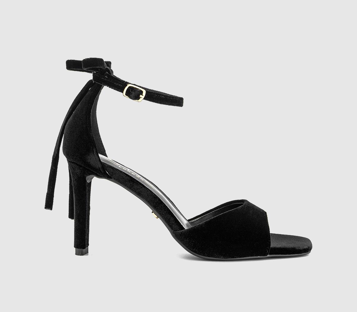 OFFICE Womens Hypnotise Bow Back Heeled Sandals Black Velvet