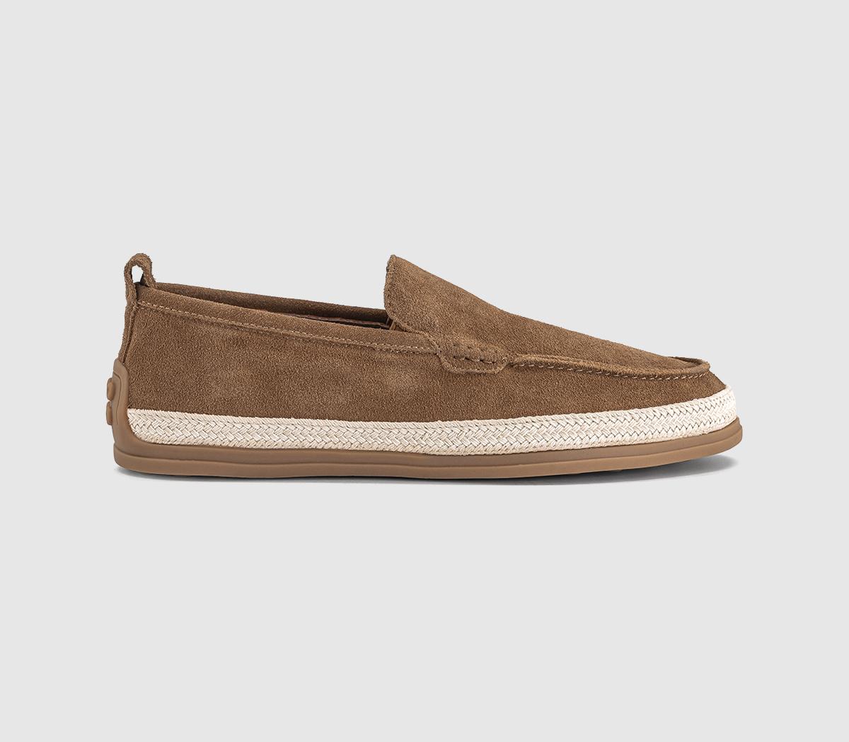 OFFICE Mens Capri Slip On Espadrille Shoes Tan Suede