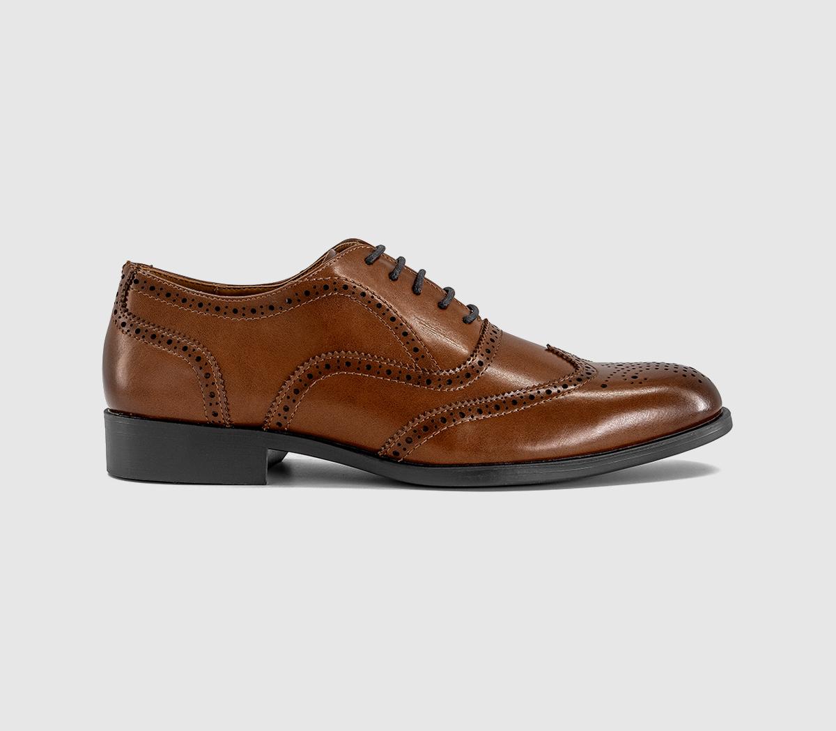 OFFICE Mens Mission Oxford Brogue Shoes Tan