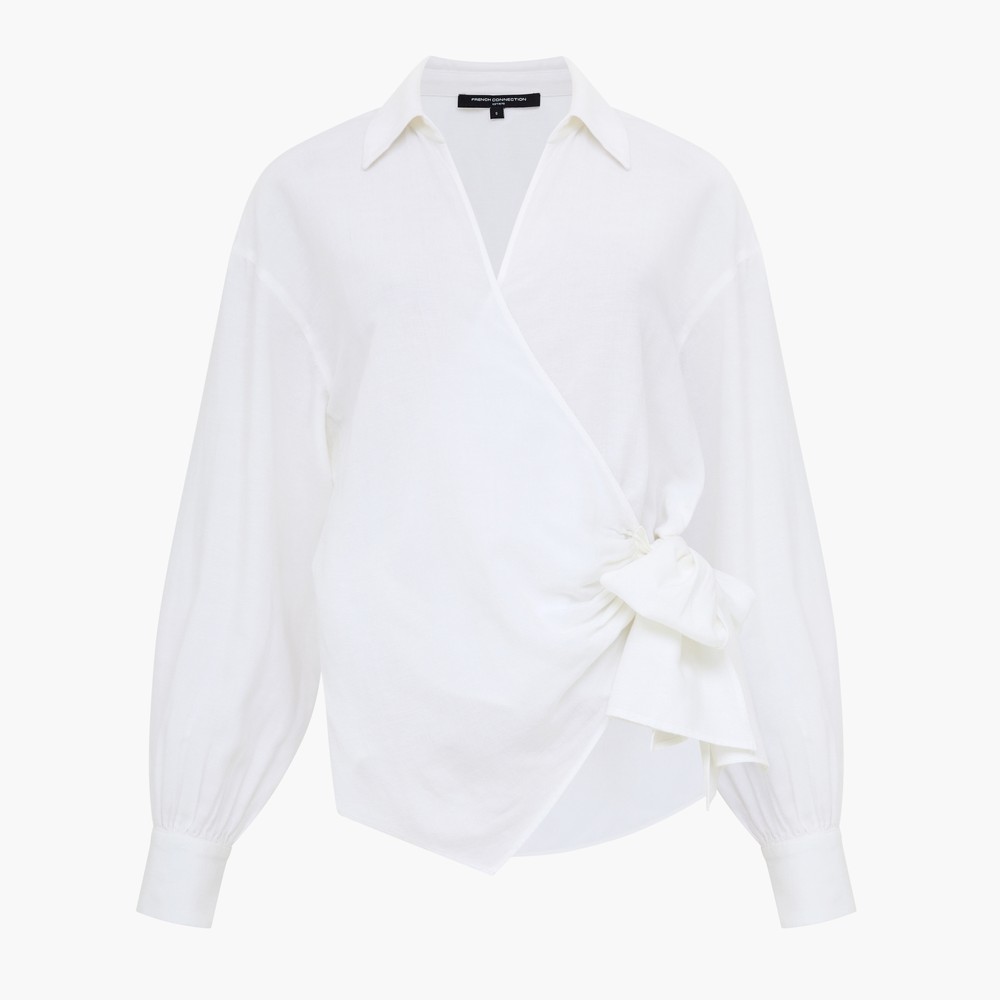 Atriette Linen Blend Wrap Over Top