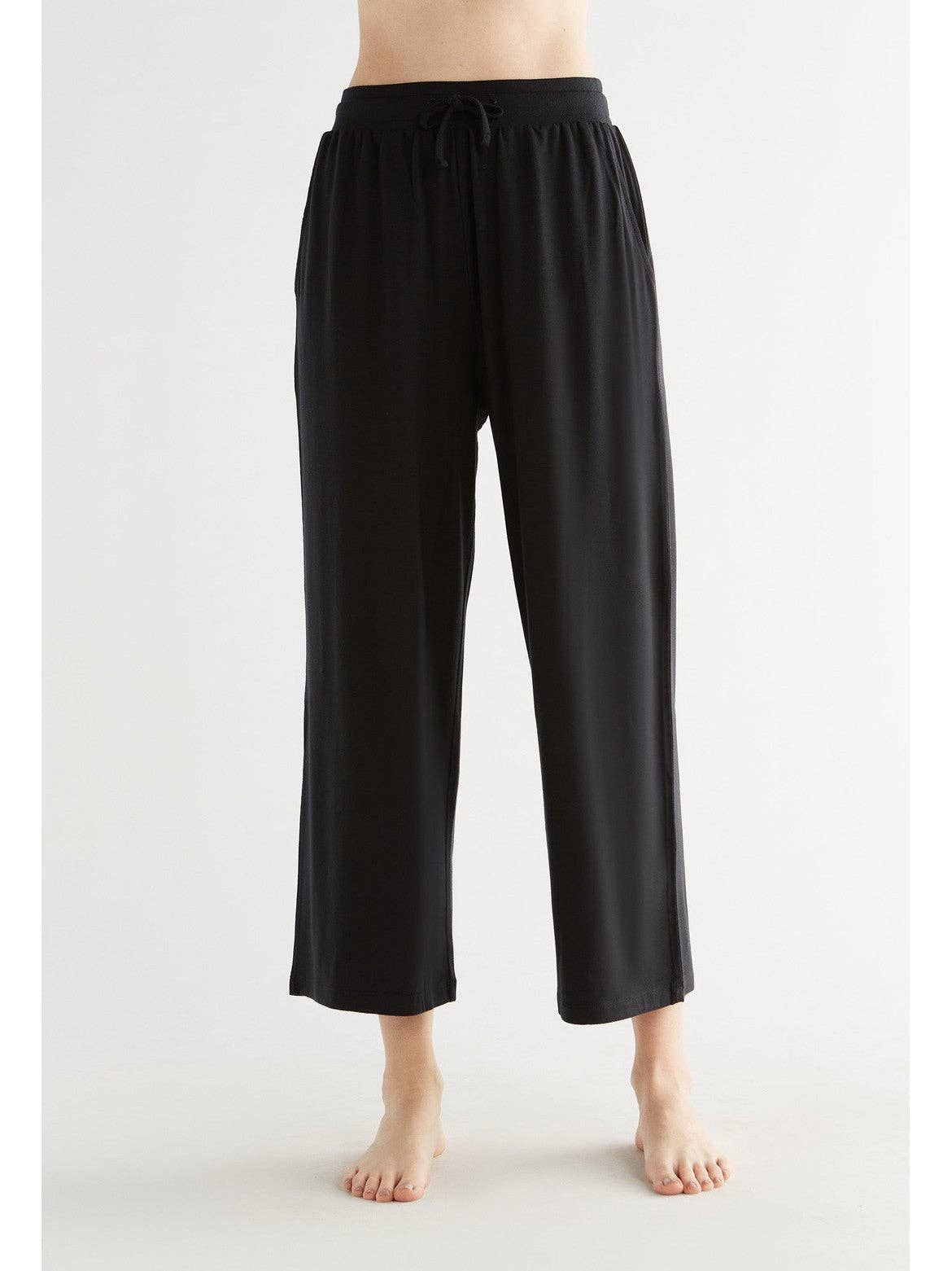 Tencel Wide Leg Trousers: Womens - M Black