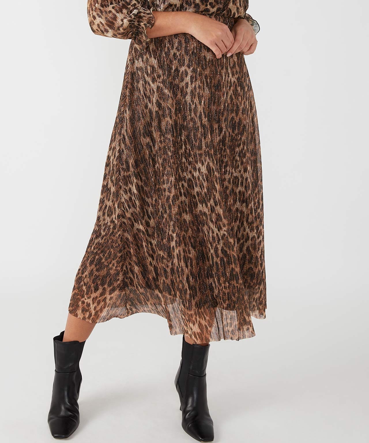 Damart First Avenue Metallic Animal Print Skirt