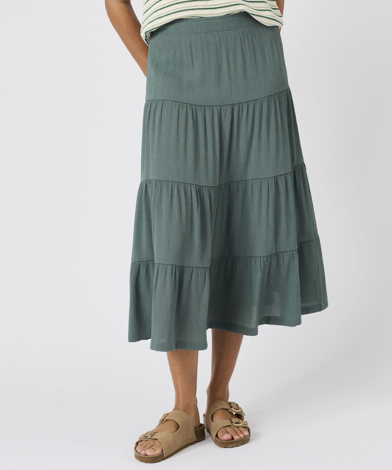 Damart Crinkle Tiered Skirt