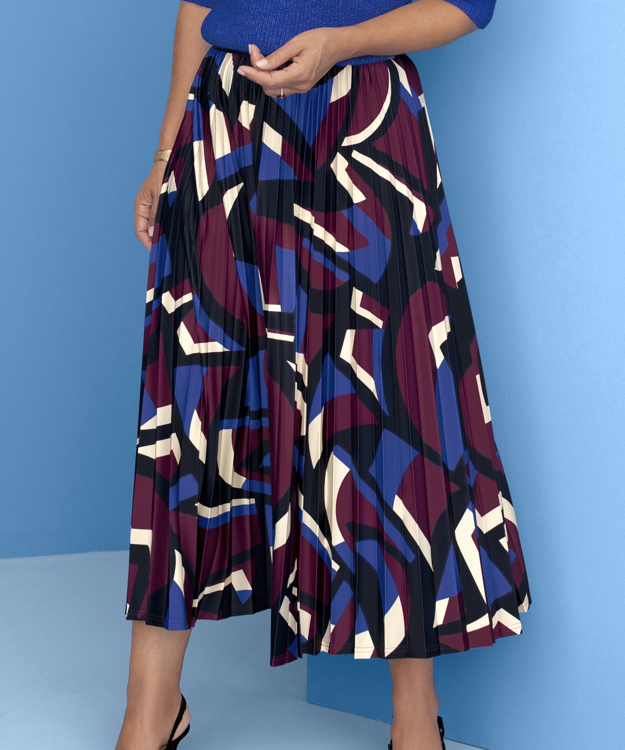 Damart Printed Pleated Skirt