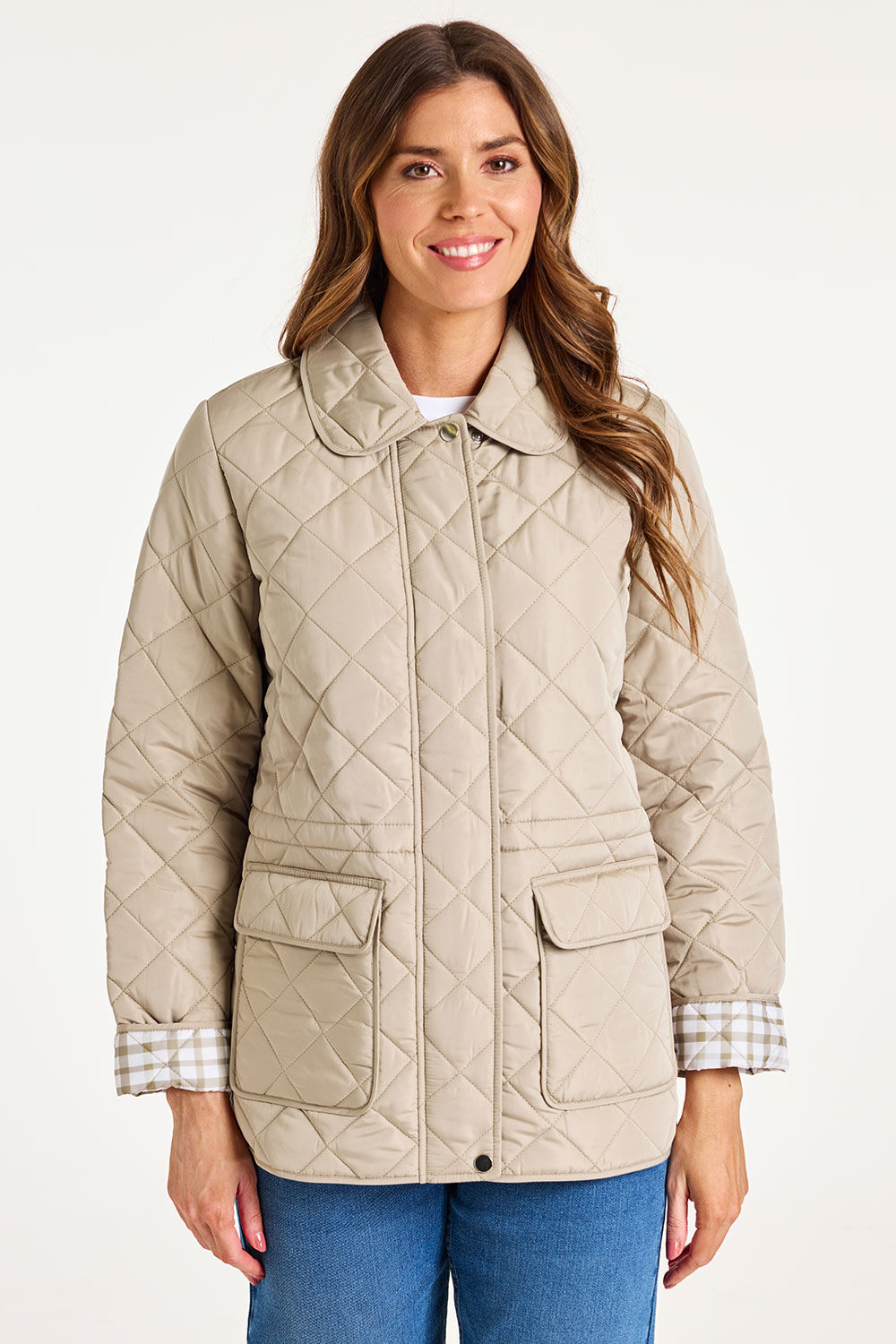 Bonmarche Check Quilted Coat