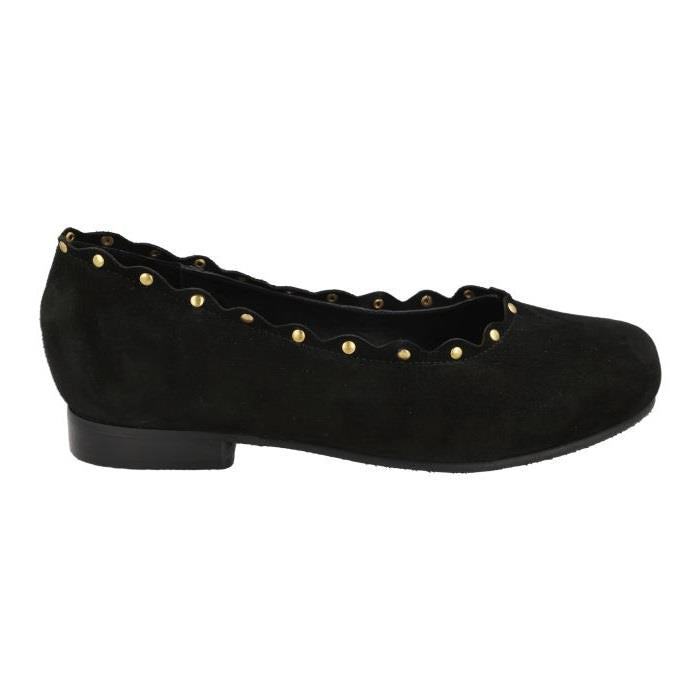 Women's Wide Fit DB Campbell Shoes, Black Suede . V E - E