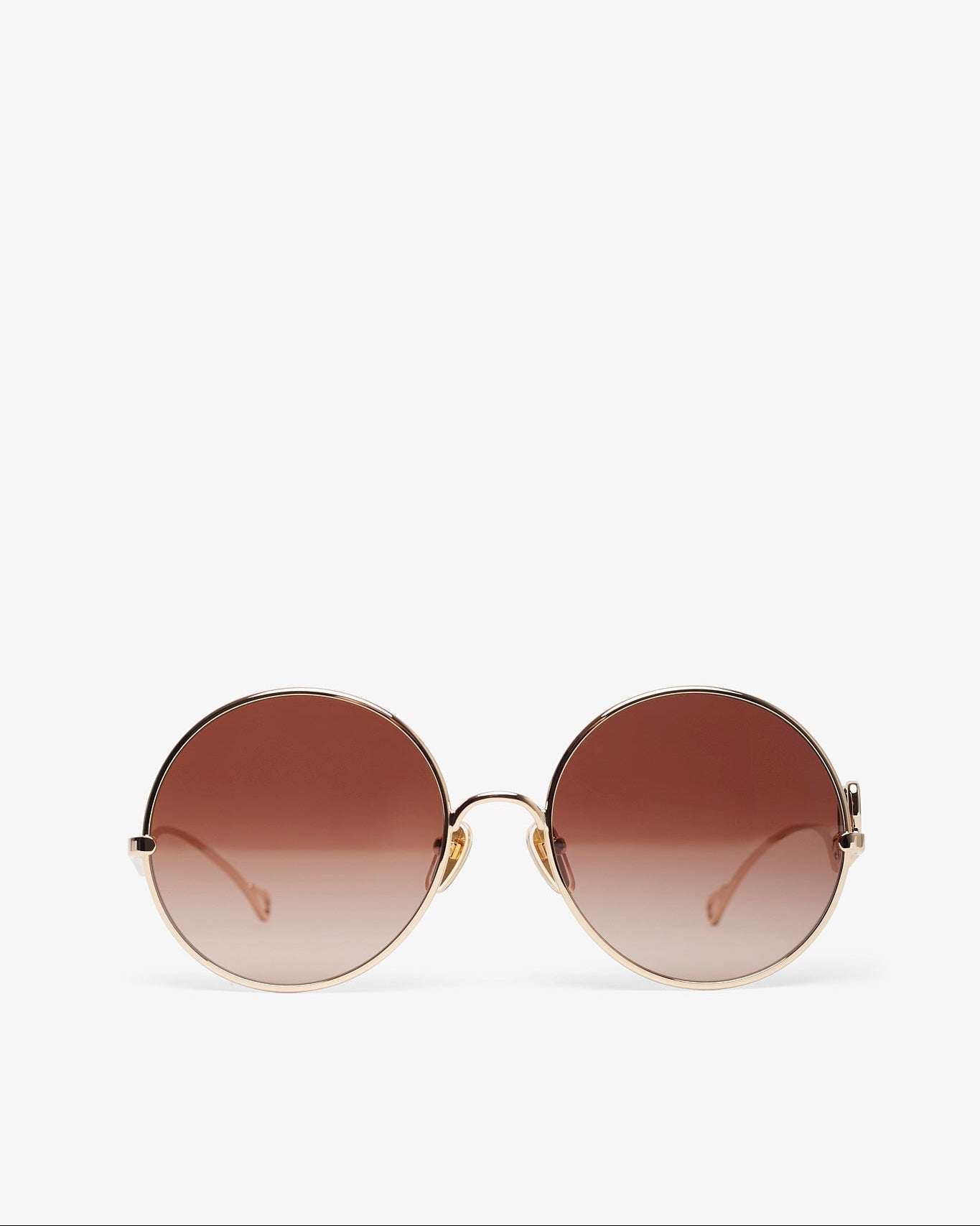 Round gold brown sunglasses