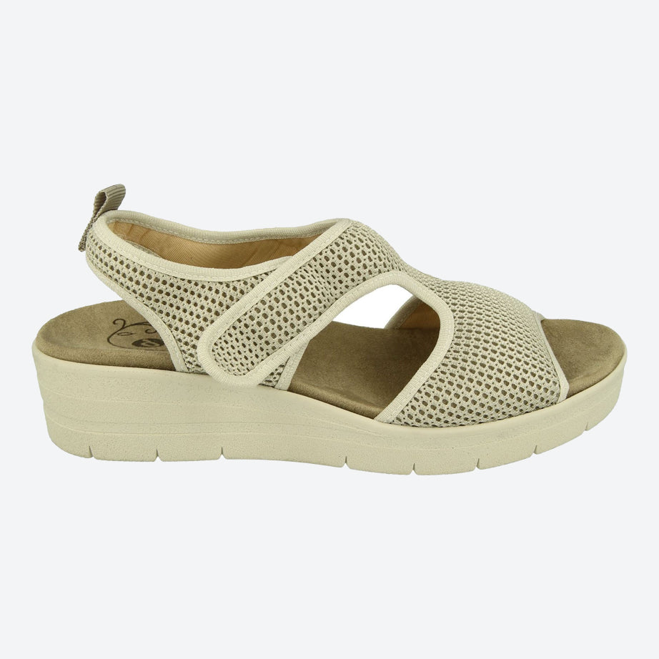 Womens Wide Fit DB Dove Sandals, Silver Grey Textile V E - E