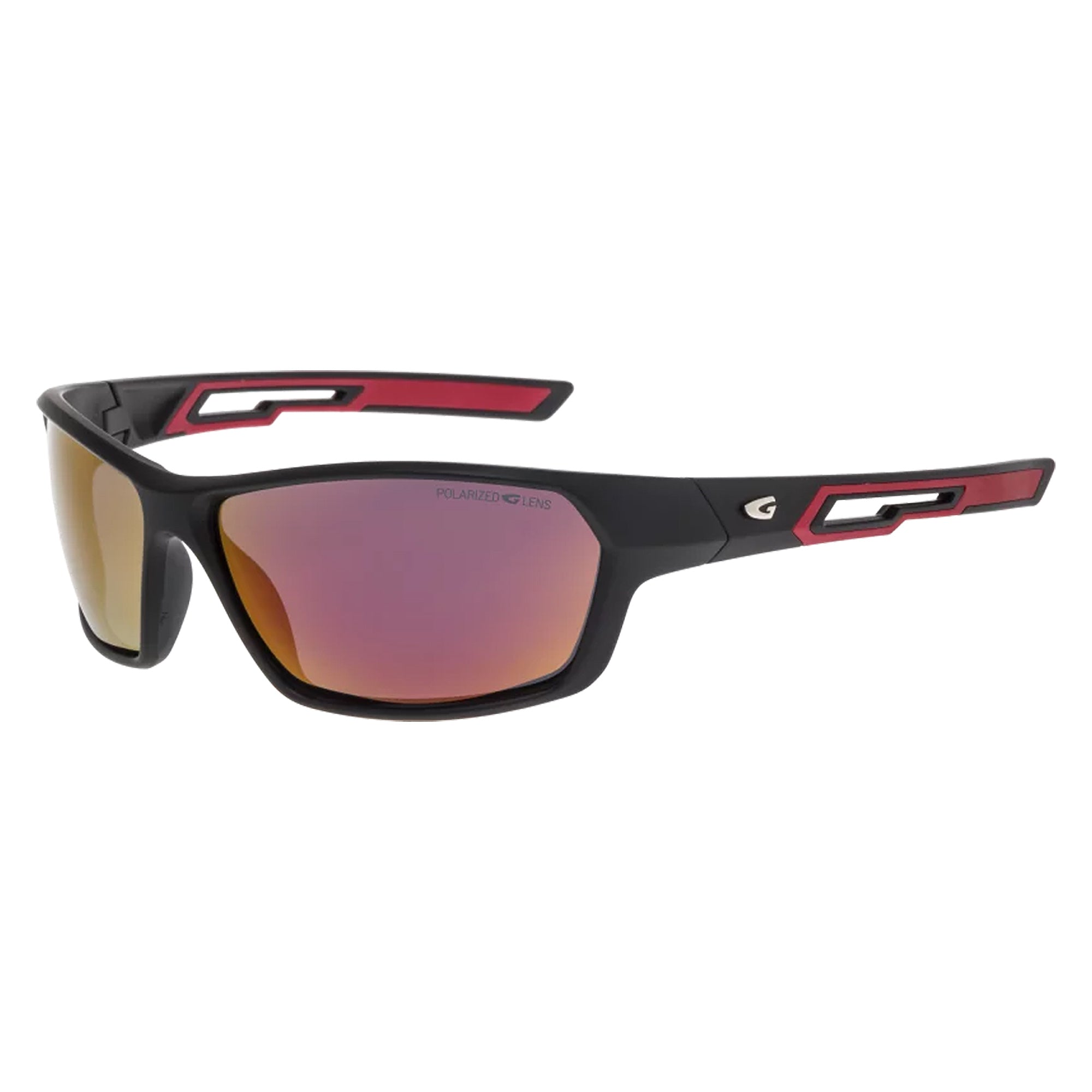 Unisex Jil Polarised UV Outdoor Sport Sunglasses for Cycling Hiking Running - One Size Matt Black Red