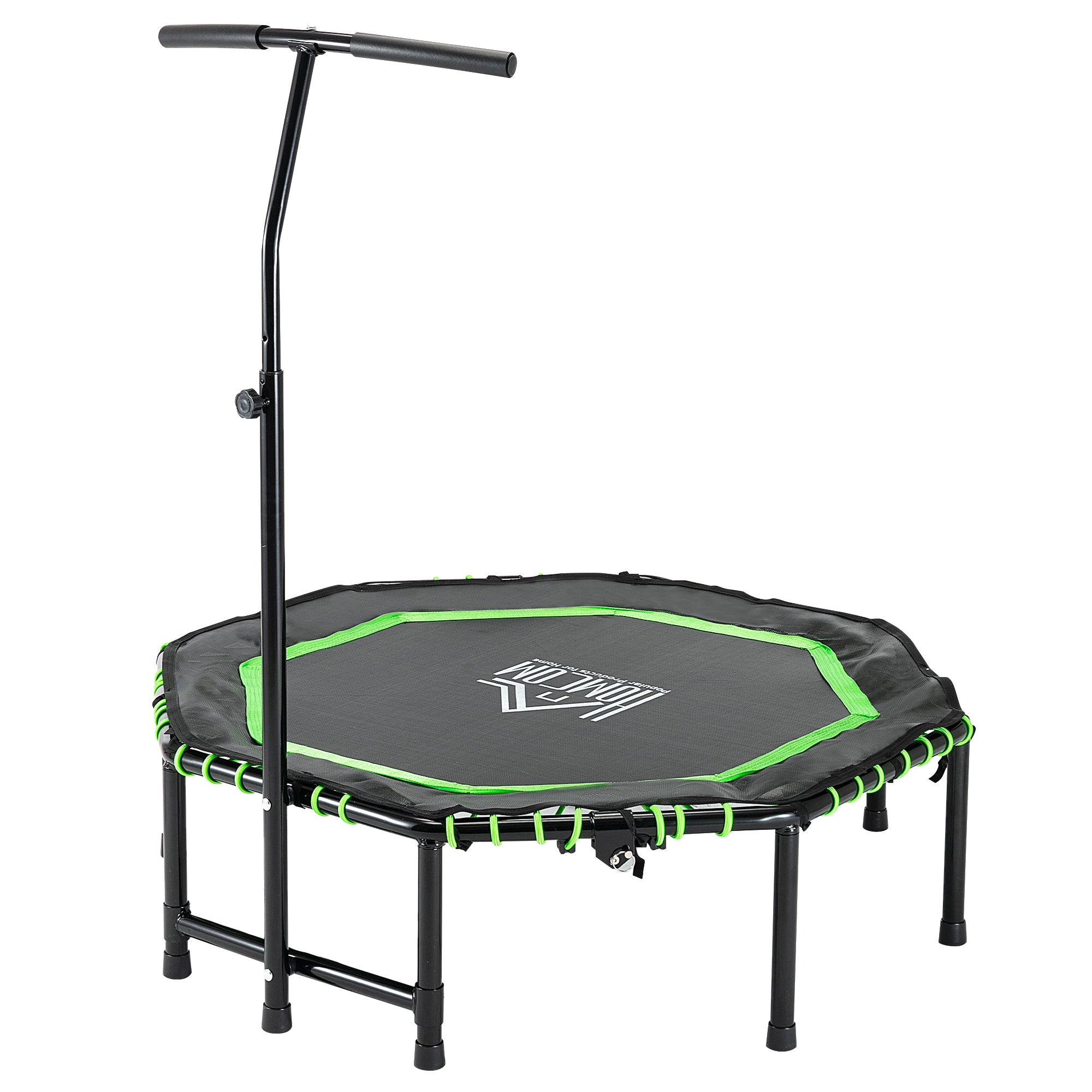 MCL " Octagonal Mini Fitness Rebounder Trampoline Indoor Outdoor Foldable Mini Jumper with Adjustable Handle, Green