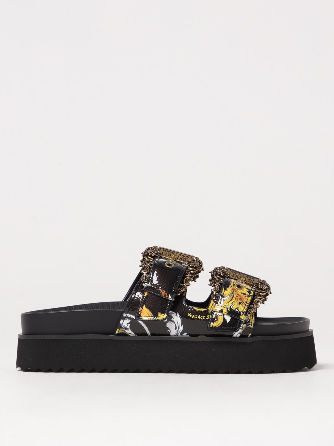 VERSACE JEANS COUTURE Flat Sandal Woman color Black