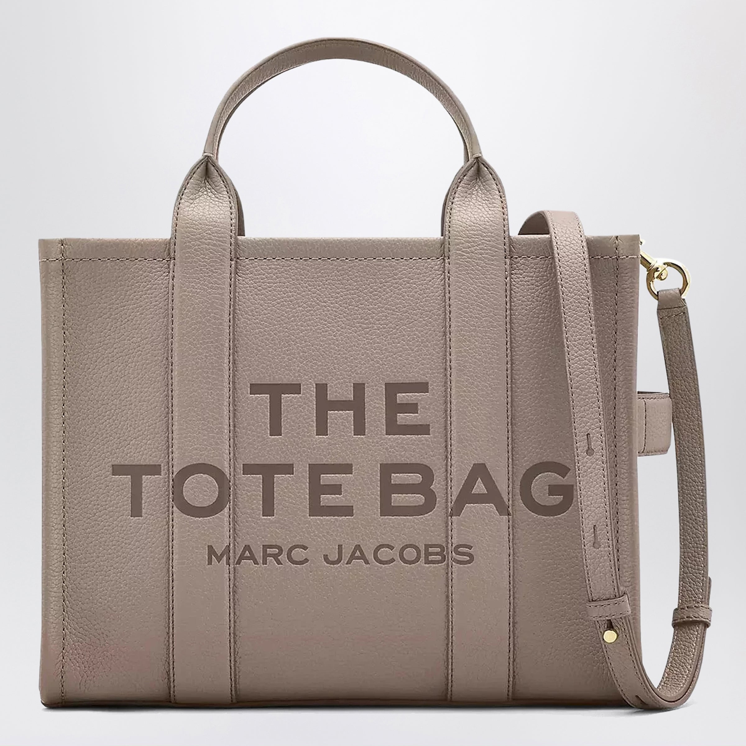The Medium Tote Bag Cement in leather
