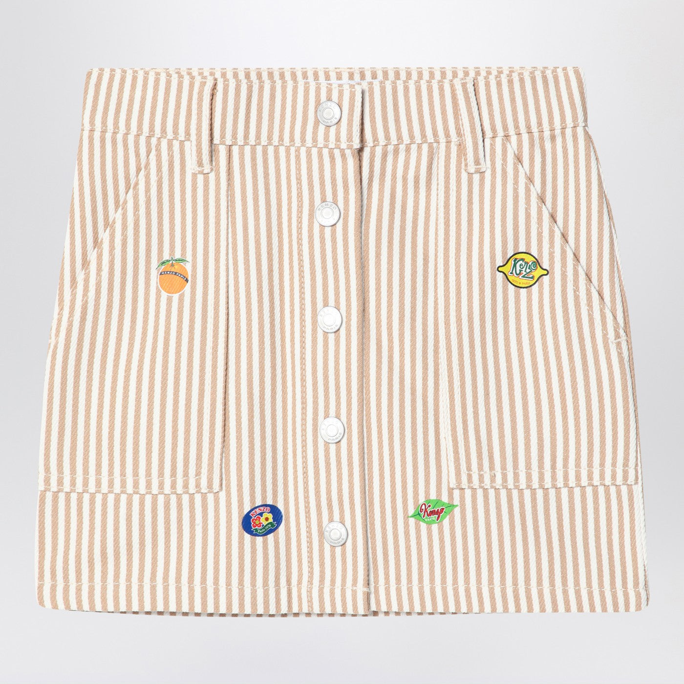 Whitesand striped mini skirt