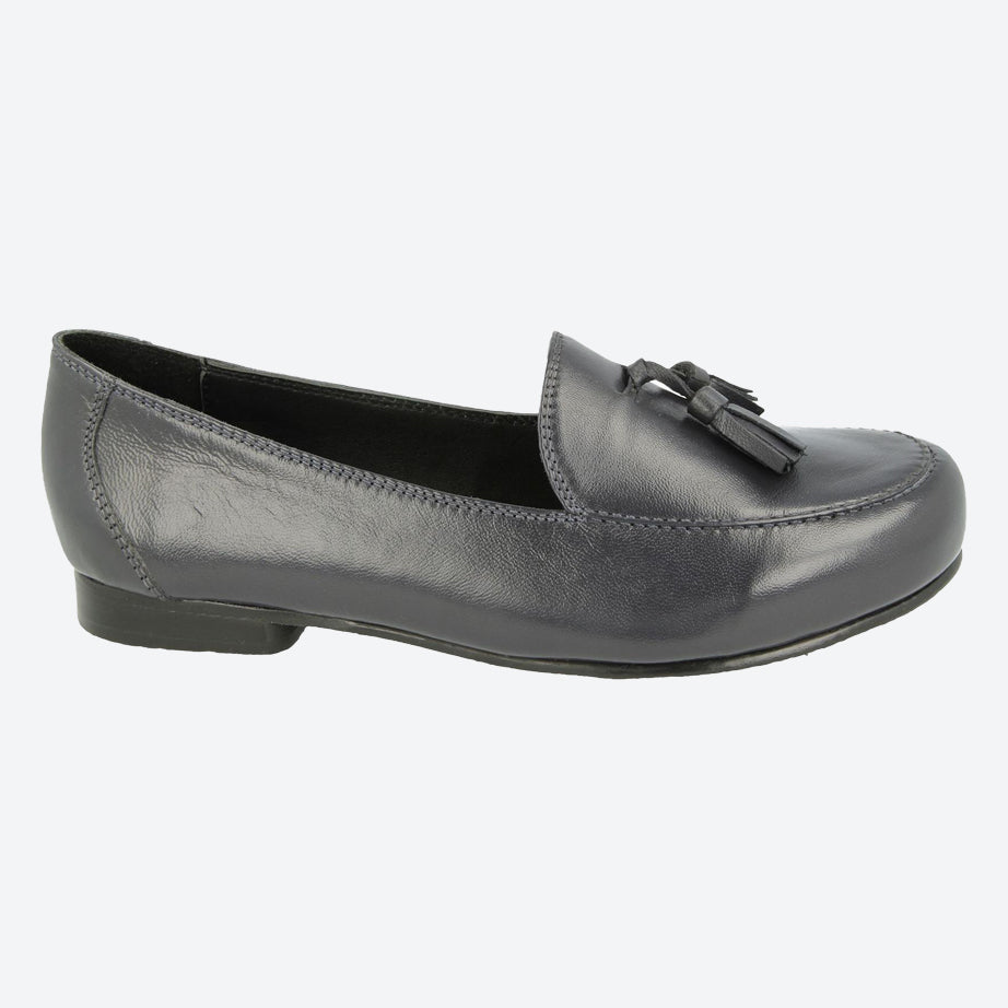 Womens Wide Fit DB Kemble Loafers, Navy V E - E