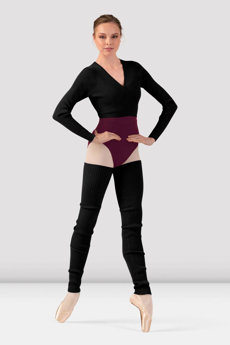 BLOCH Ladies Celeste Knit Wrap Top, Black