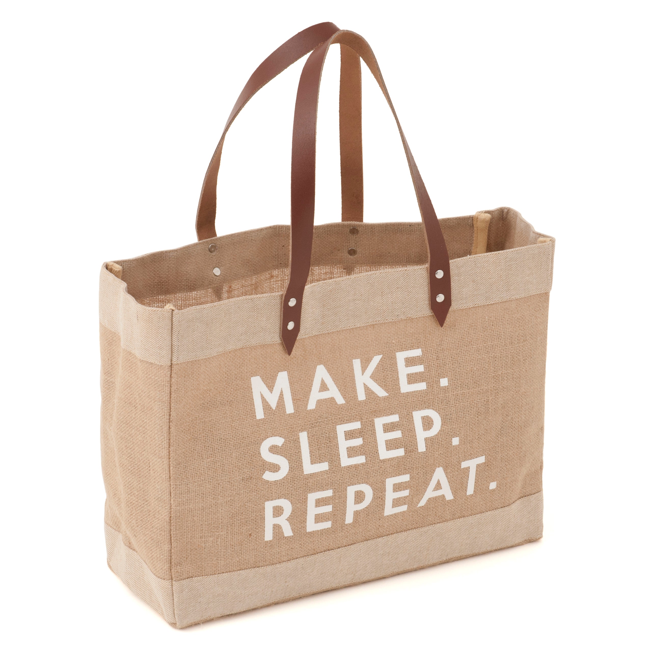 Hobby Gift: Craft Bag: Shoulder Tote L: Make Sleep Repeat: Item size: dwh x x .