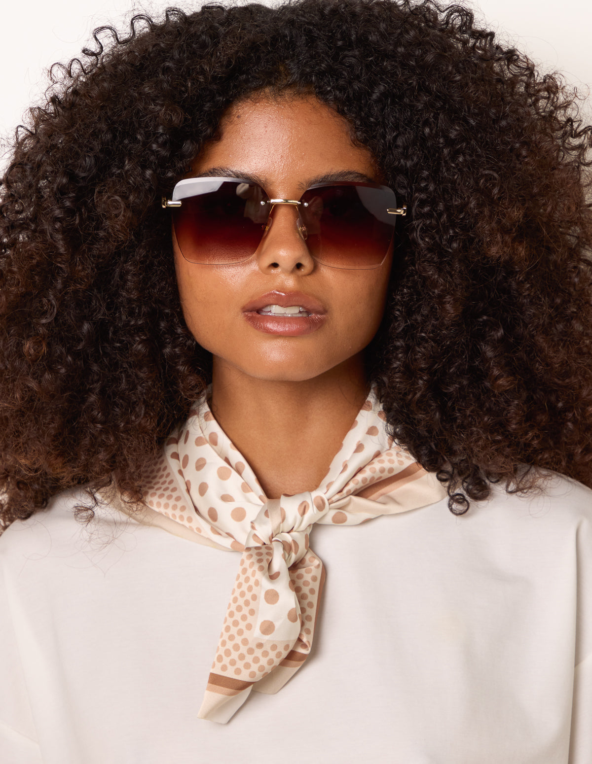 Frameless Oversized Sunglasses - ONE BLACK