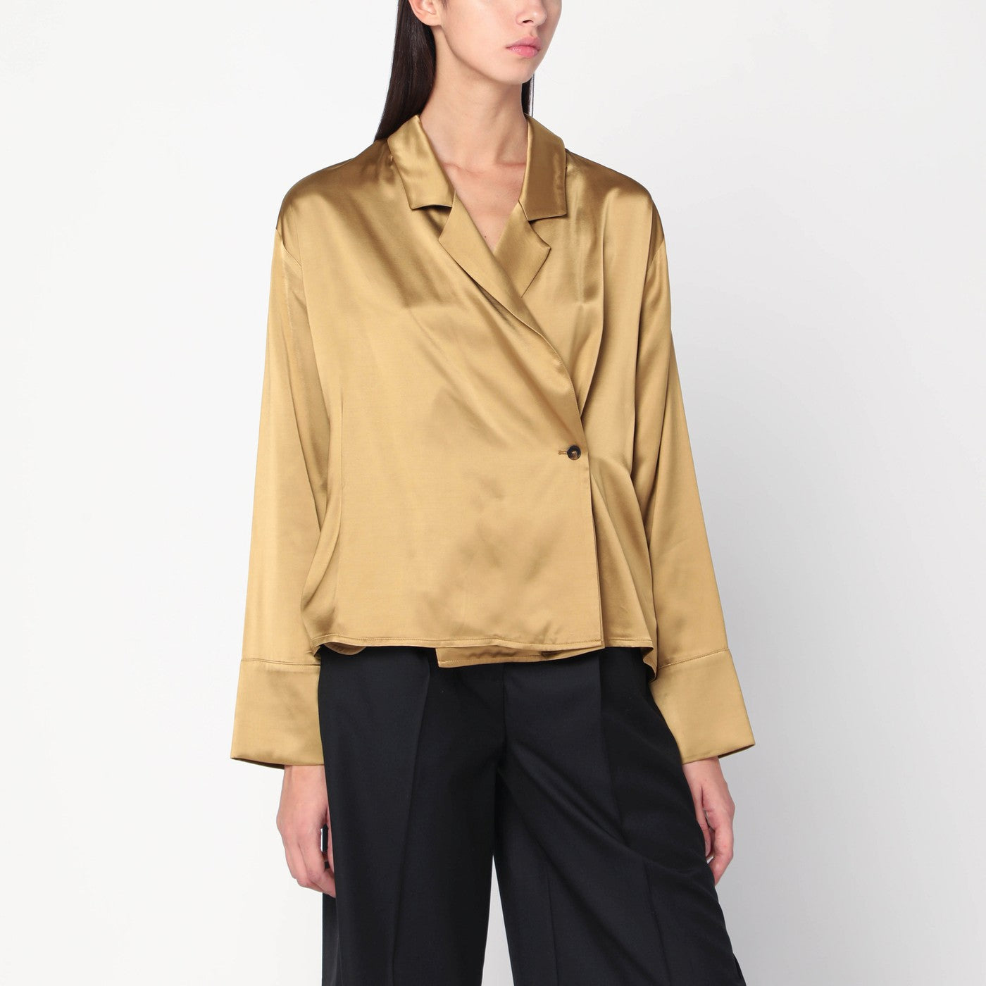 Ochre satin Persia blouse