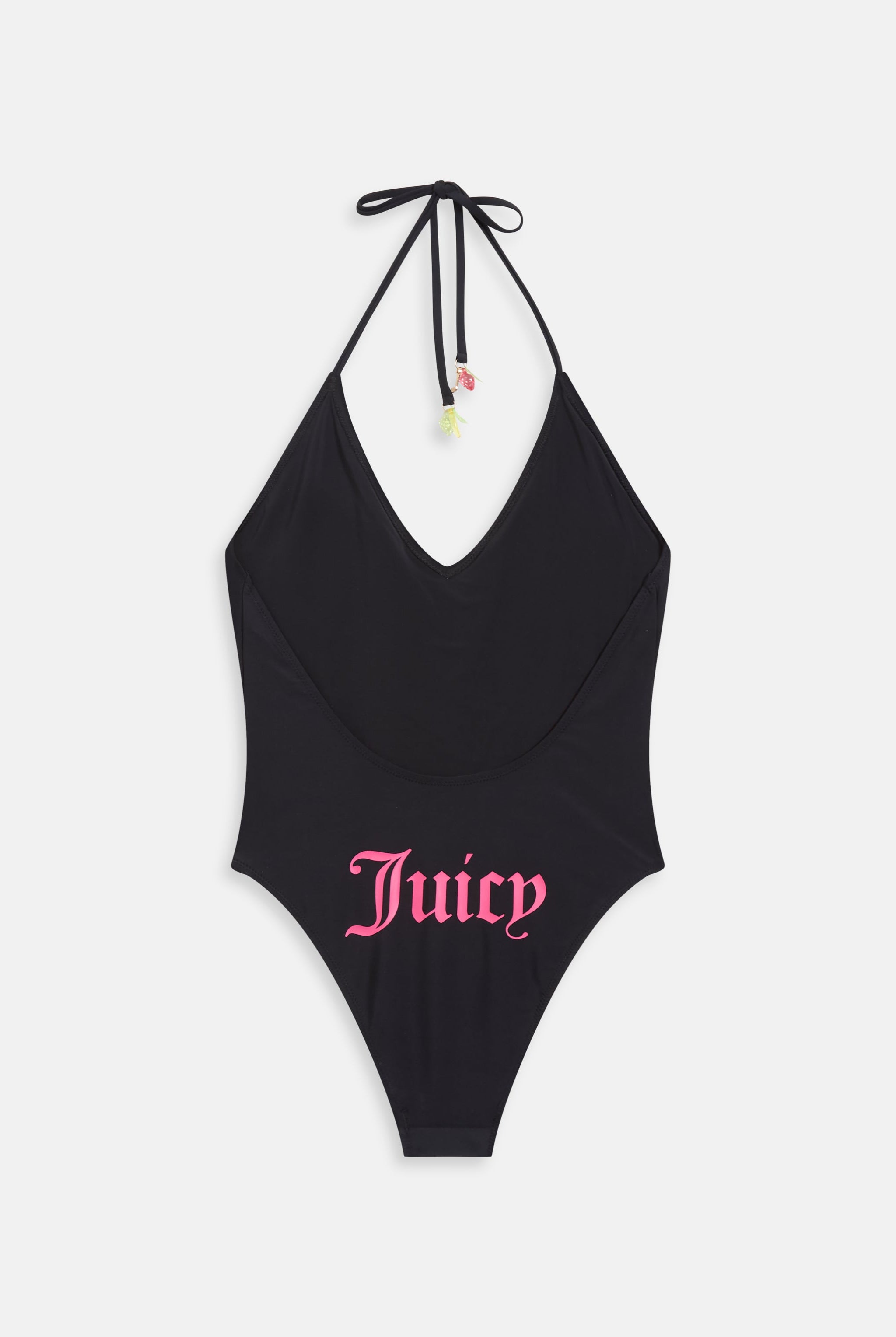 BLACK HALTER TIE SWIMSUIT - Black