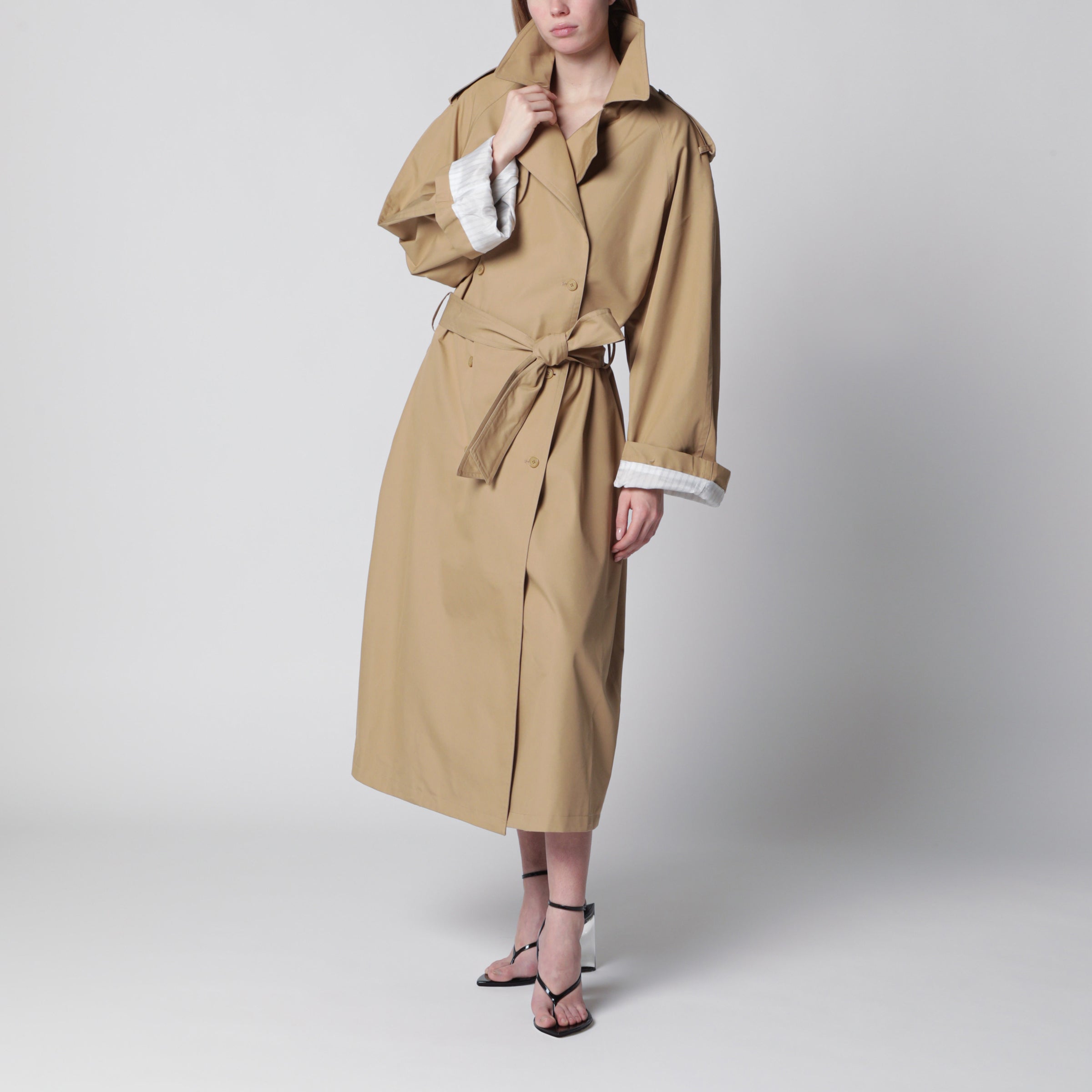 Riva trench coat in camel cotton