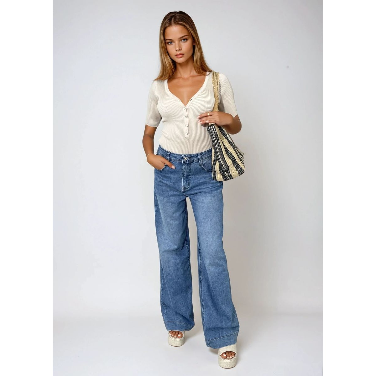 High Waisted Wide Leg Jeans