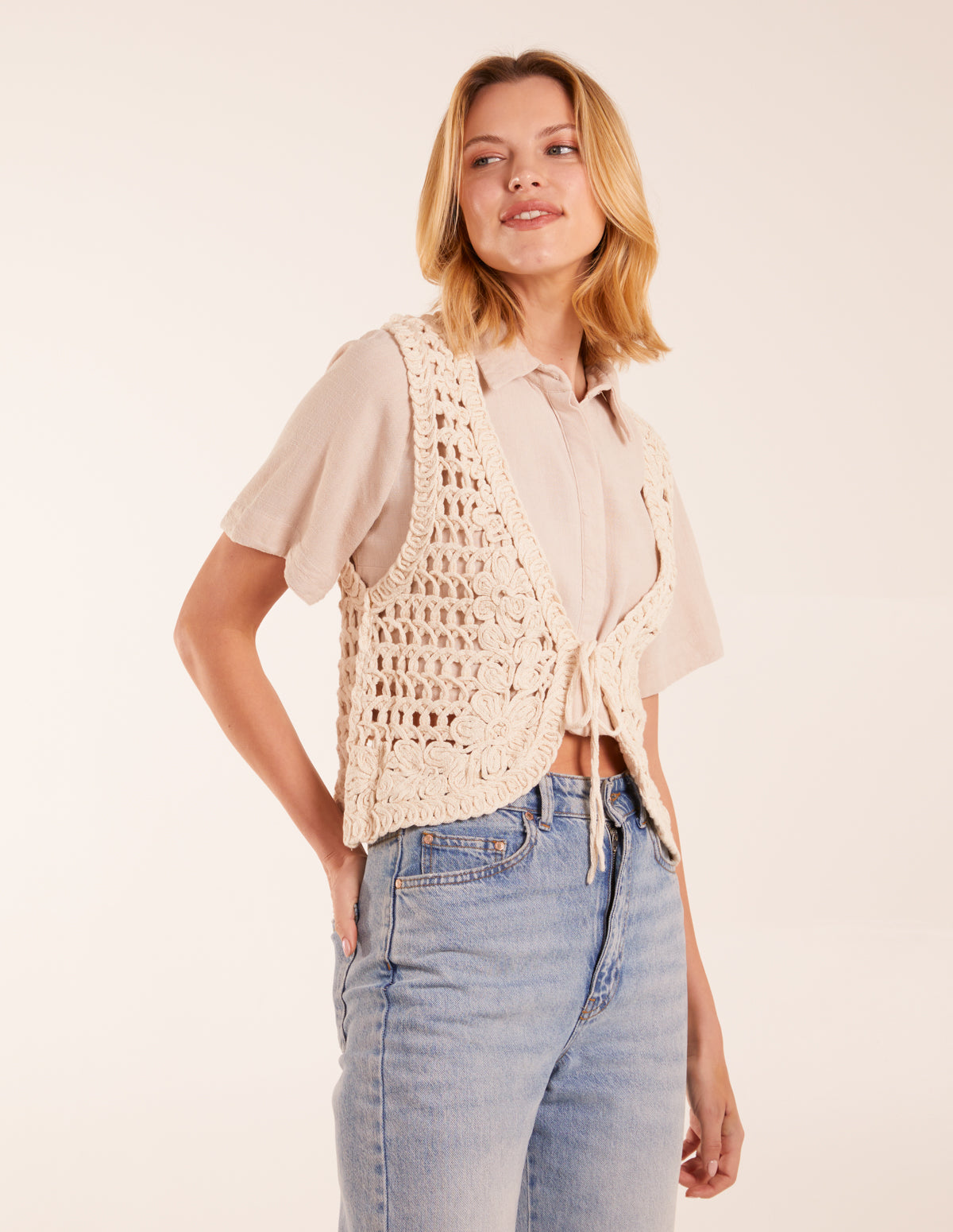 Crochet Sleeveless Cardigan - SM STONE