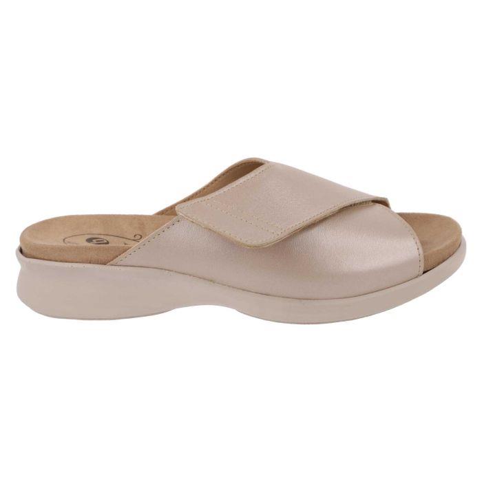 Women's Wide Fit DB Kiera Mule Sandals, Beige Multi Stretch Leather V E - E