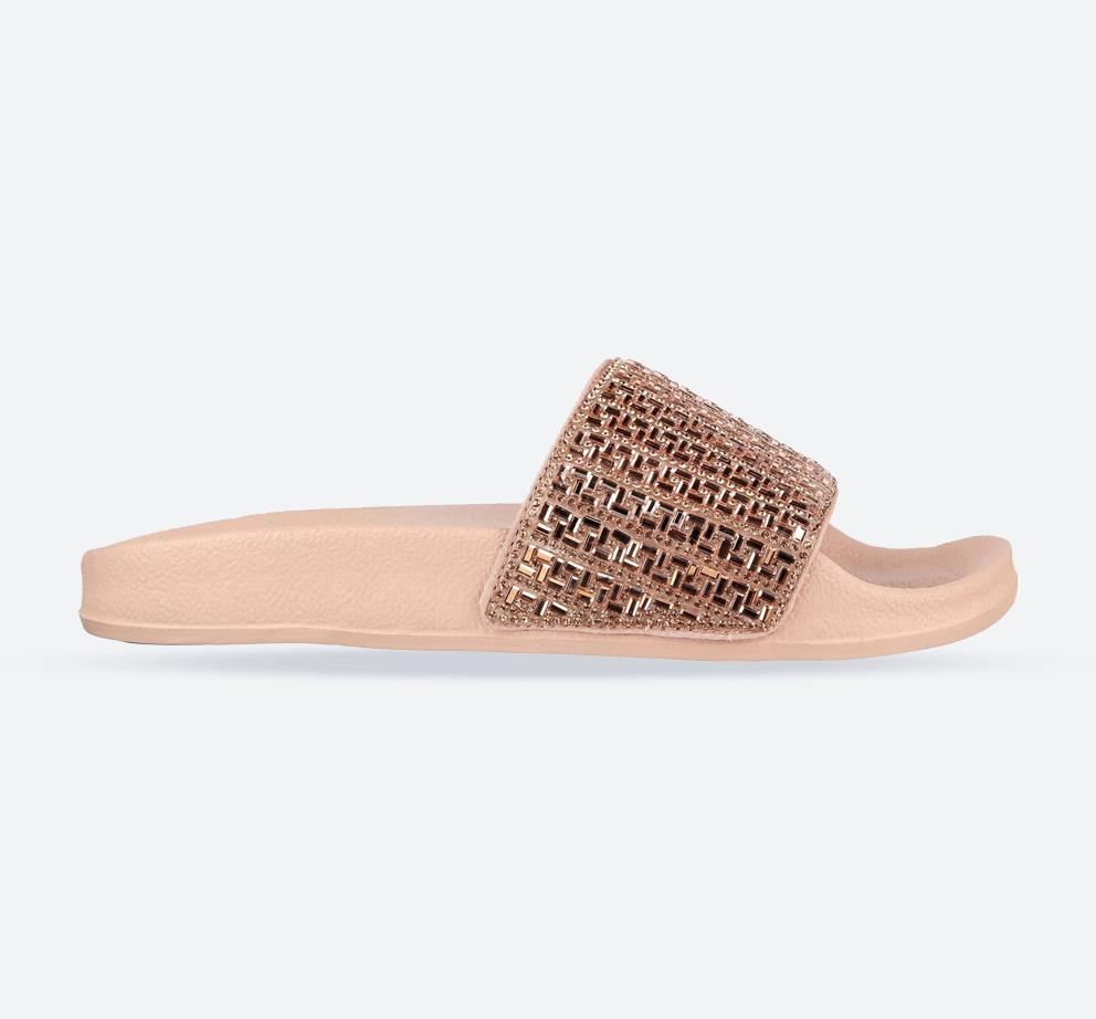 Women's Wide Fit Skechers Pop Ups New Spark Mules, RoseGold E