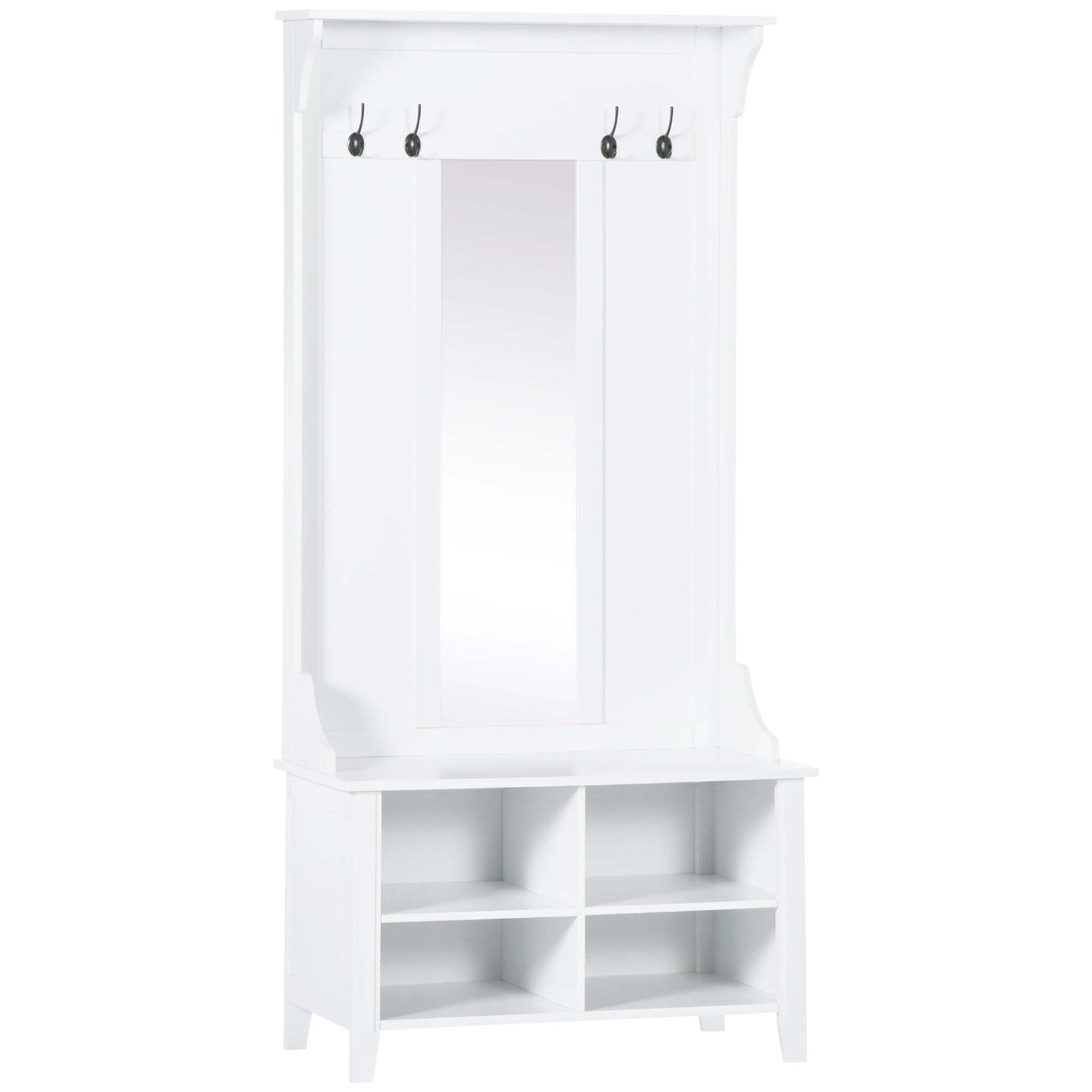 MCL Hallway Furniture Set Shoe Bench Storage Mirror Cabinet Coat Rack Multiple Cubes Hangers Organiser Shelves w Hooks