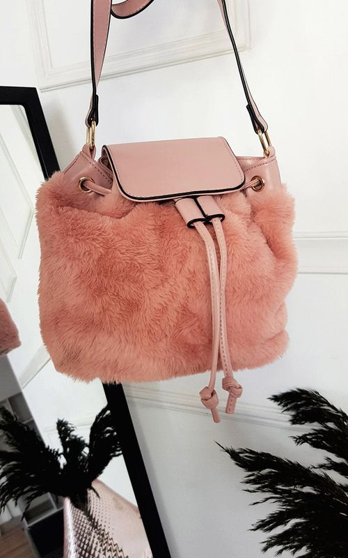 Faux Fur Shoulder Bag - PInk SZE