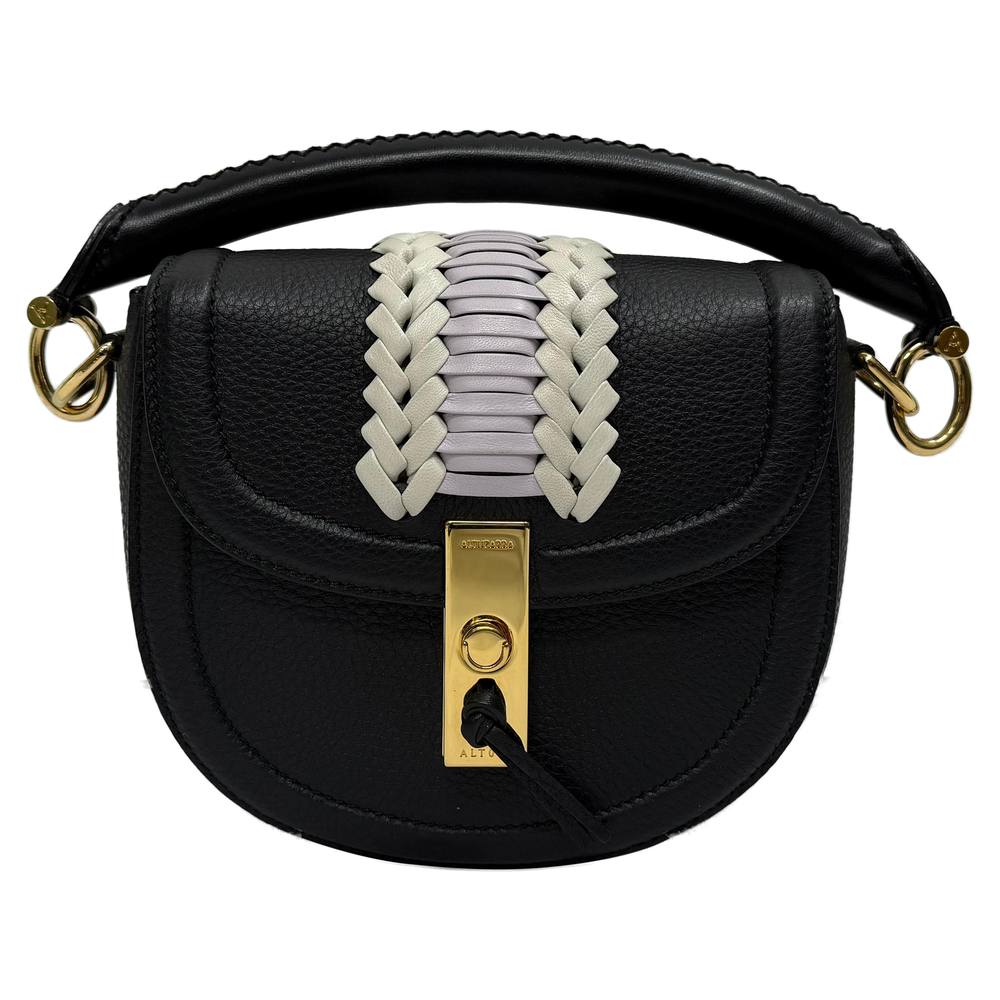 Altuzarra Women's Preloved Mini Ghianda Embroidered Top Handle Bag in Black Leather