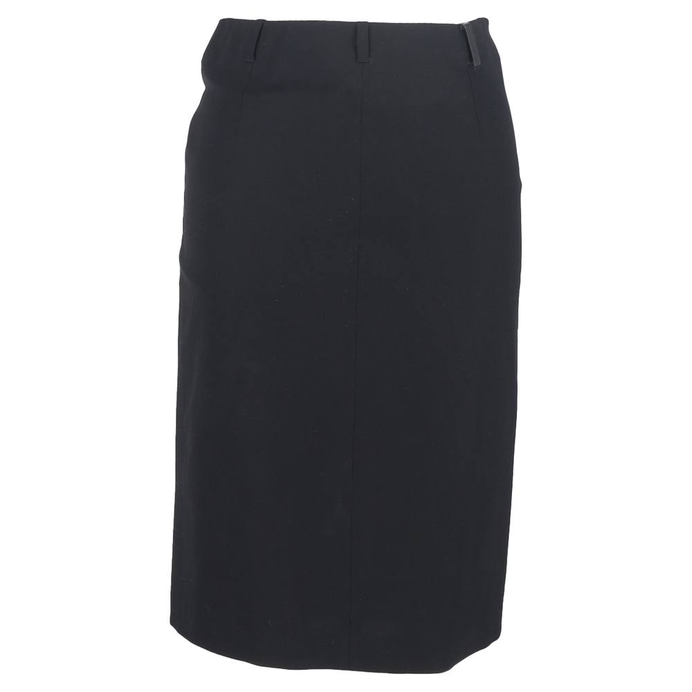 Gucci Women's Preloved Knee-Length Pencil Skirt with Belt Loops in Black Wool