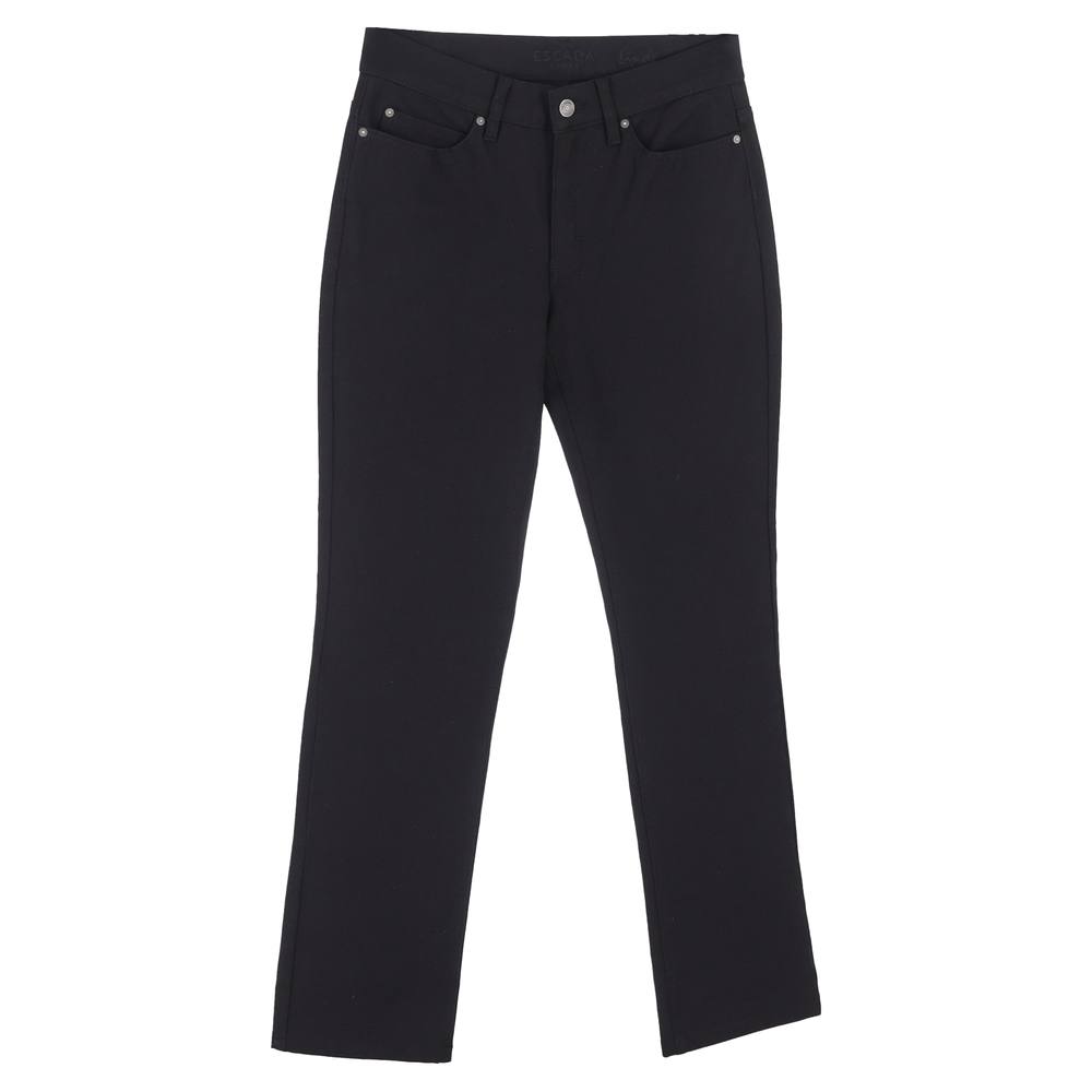 ESCADA Women's Preloved Sport High-Rise Straight-Leg Jeans in Black Cotton Denim