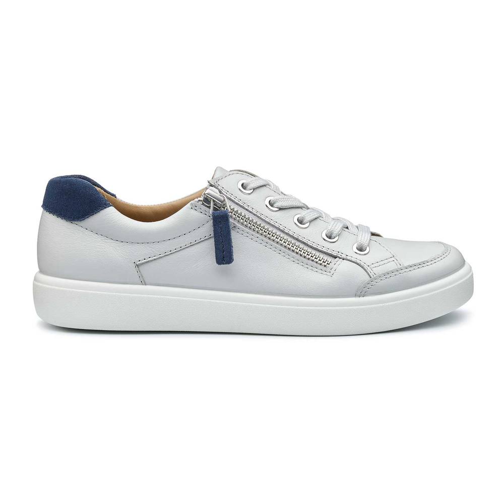 Hotter Extra Wide 'chase Ii' Deck Shoes In Light Grey