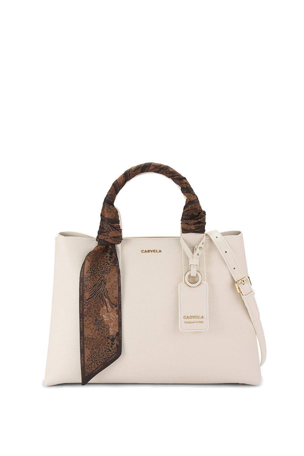 Carvela 'nina Tote' Leather Bag In Cream